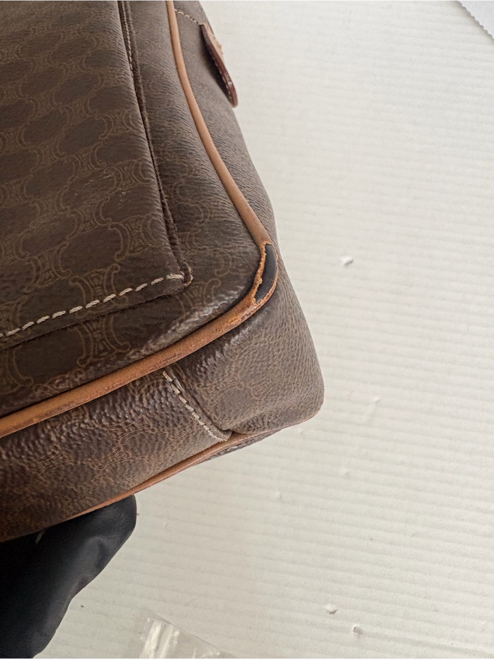 Celine Brown Patterned Leather Briefcase/laptop bag - Picture 9 of 16